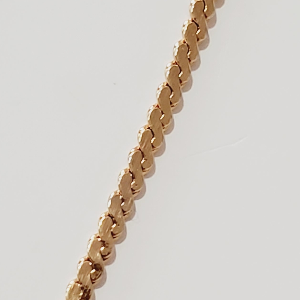 7" Gold-toned Bracelet Thin Dainty Flat Link Chain